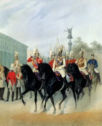 Emperador Nicolás I (1796-1855) y Gran Duque Alejandro (1845-94) en San Petersburgo, 1843